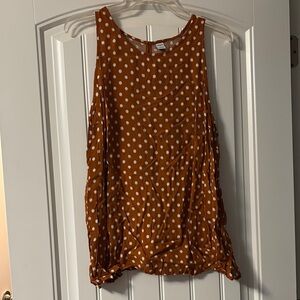 Old Navy Brown and White Polka Dot Sleeveless Tank Top